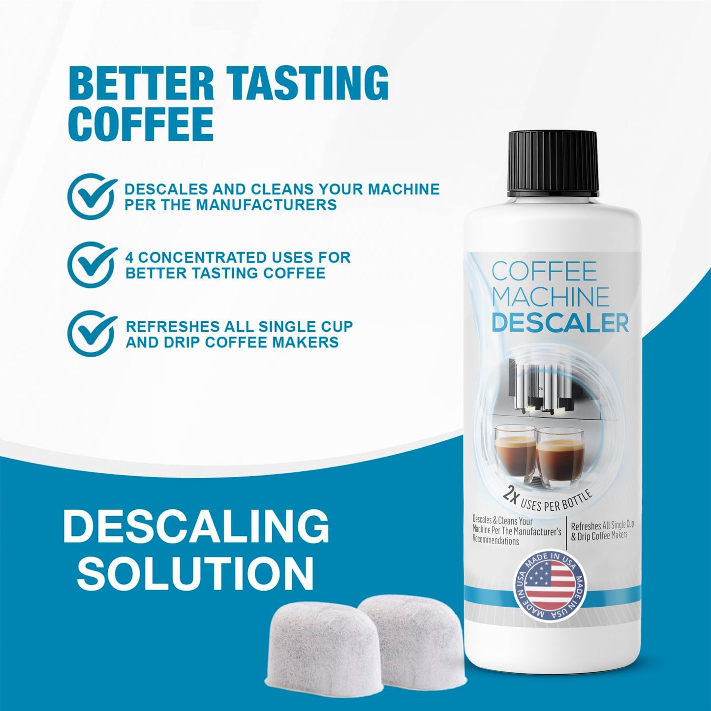 Keurig Compatible Descaling Solution - 1 Bottle, plus 2 filters