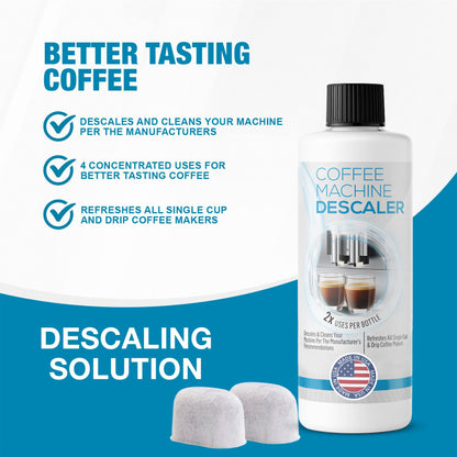 Keurig Compatible Descaling Solution - 1 Bottle, plus 2 filters
