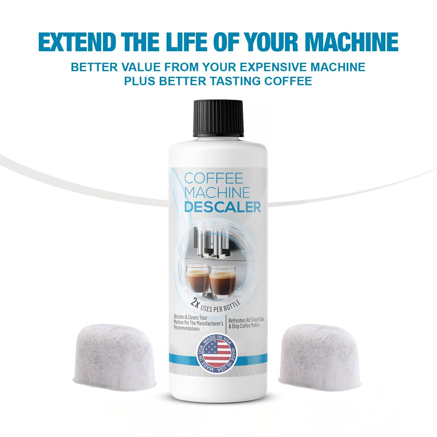 Keurig Compatible Descaling Solution - 1 Bottle, plus 2 filters